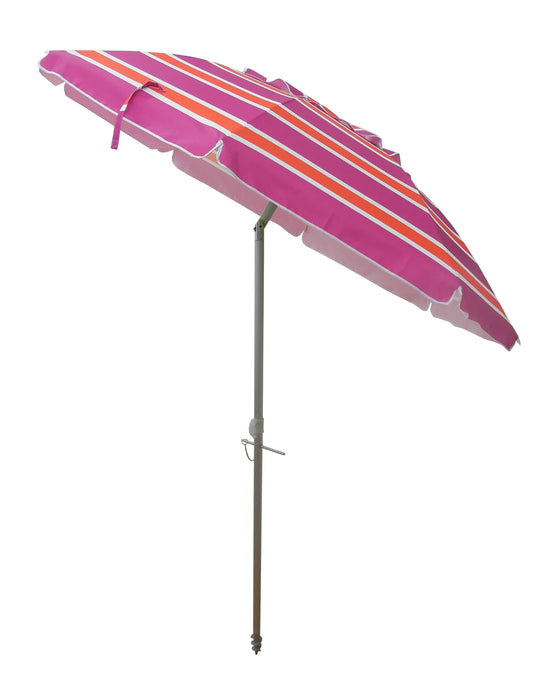 7ft Striped Beach Umbrella with Carry Bag