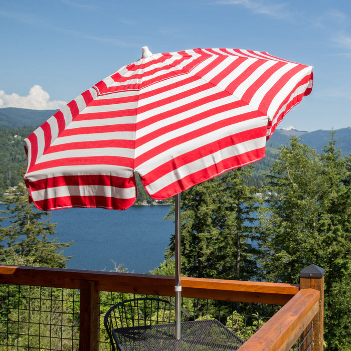 6 ft Italian Acrylic Striped Patio Umbrellas