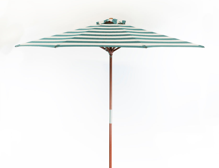 Classic Wood 9 ft Stripe Round Market Umbrella